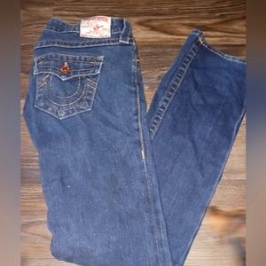 TRUE RELIGION 26 BILLY WOMENS LADIES JEANS STRAIGHT LEG $205